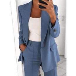 Women's Suits & Blazers Fashion Lapel Slim Cardigan Temperament Suit Sports Coat Femininity Female Casual Jacket Ladies's Wear Blazer La
