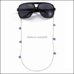 Eyeglasses Chains Eyewear Accessories Fashion Chic Women Rice Beads Flower Glasses Chain Holder Straps Sunglasses Lanyard Neck Strap Drop