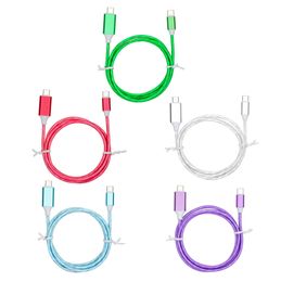 LED Light USB-C to USB Type C PD Cables Fast Charging Type-C Data Line Cord For Xiaomi Samsung Oneplus Smartphone