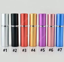 perfume bottle 5ml Aluminium Anodized Compact Perfume Aftershave Atomiser Atomizer fragrance glass scent-bottle Mixed color 500pcs DAW478