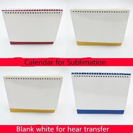 2022 Sublimation Blank calendar Desktop DIY table Calendar Steel Coil Spiral Desk Calendar DIY Photo Agenda Table Planner with Blank Page Cover