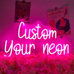 Custom Led Neon Night Lights Sign for Room Bedroom Decor Wall Decoration with Dimminng Plug Powered 220615