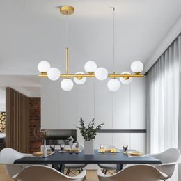 Pendant Lamps Nordic Restaurant Chandelier Led Ceiling Hanging Light Creative Living Room Clothing Store Lamp Modern Glass Dining Table Lamp