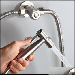 Double Function Switch Toilet Bidet Faucet Bathroom Hand Bidets Sprayer Set Kit Pressurise Flush Spray Gun Tank Hook Wall Mount Drop Deliver