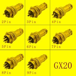male female metal connectors NZ - Other Lighting Accessories 1Pair GX20 Aviation Connector 2 3 4 5 6 7 8 9 Pin Male & Female Metal Circular Butting Socket PlugOther