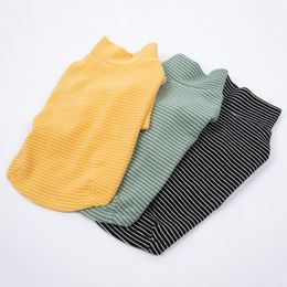Dog Apparel Clothes Soft T-shirt Winter Warm Striped Turtleneck For Small Large Dogs Puppy Cats Pullover Shirt Pet CostumesDog