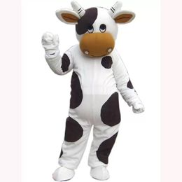 Performance White Milk Cow Mascot Costume Halloween Christmas Fancy Party Cartoon Character Outfit Suit Adult Women Men Dress Animal Carnival Unisex Adults