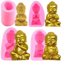 Buddha Design Silicone Candle Mold Fondant Chocolate Candy Molds Aromatherapy Wax Resin Gypsum Crafts Making Soap Moulds 220721