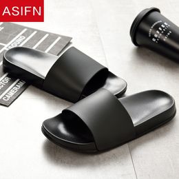 ASIFN Men Slippers Casual Slides Male Big Size Shoes Nonslip Slides Bathroom Summer Sandals Soft Sole Flip Flops Man 210301