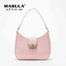 HBP Shopping Bag Mabula Luxury Sparkling Crystal Rhinestone Women Hobo Shoulder Purse Pink Handle Handbag 2022 Evening Crossbody Bag 220723