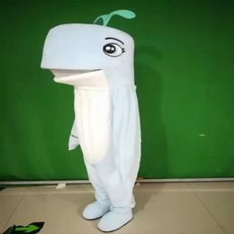 Professional factory Halloween Real Picture whale Mascot Costumes Carnival Adult Fursuit Cartoon Dress