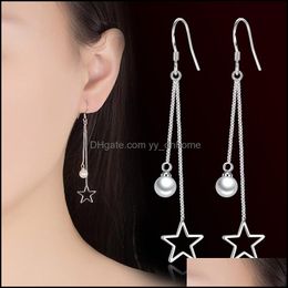 Dangle Chandelier Earrings Jewelry S925 Sterling Sier For Women Tassel Pearls Star Earring Bridal Wedding Wholesale Drop Delivery 2021 Trl