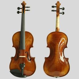 High-grade handmade solid wood imported European material natural tiger pattern professional test violin 4/4 performance