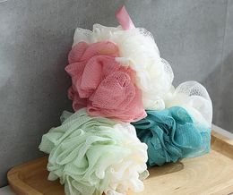 50 Gramme Loofah Bath Sponge Mesh Pouffe Double Colours Mix Loofa Puff Scrubber Exfoliate with Beauty Bathing Accessories SN4877