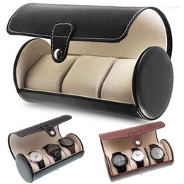 watch collection cases NZ - Watch Boxes & Cases PU Leather 3 Grids Box Travel Roll Case Holder Organizer Display Storage Jewelry Collection Stand D30 Deli22