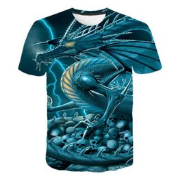 dragon skull t shirts Скидка Мужские футболки 2022 летние мужчины ужас череп 3D-печать O-образное вырезок Starry Sky Abstract Dragon Продажа
