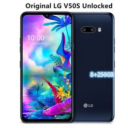 Original LG V50S ThinQ 5G 6.4 Inches 8GB RAM 256GB ROM phones 32MP Dual Rear Camera LTE Single SIM Fingerprint Unlocked Cellphone 1PC