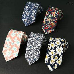 Bow Ties Sitonjwly 7cm Female Necktie For Mens Cotton Floral Printed Neck Wedding Party Tie Shirt Mujer Vesir Custom LogoBow Emel22