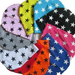 Spring Fall Kids Cotton Star Printed Hats Baby Newborn Soft Knitted Beanies Colorful Stars Babies Keep Warm Skull Caps Super Adorable Infant Beanie 0-1 Years Old