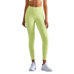 Yoga Outfit Pants Women High Waist Anti-curling Naked Feeling Fitness Leggings Peach Hip Lifting NO Front Seam Sexy Sports TightsYoga