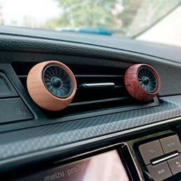 Wood Metal Luxury Car Perfume Cool Fan Car Air Freshener Vent Clip Auto Fragrance Smell The Car Refill Vent Diffuser CX220406