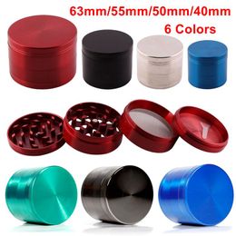 6 Colors Wholesale Concave Herb Grinders Unique Smoking Accessories With Logo Design 4 Layers 4 Specifications Zinc Alloy For Bongs