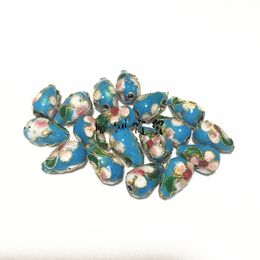 10pcs Small Cloisonne Filigree Water Drop Beaded Copper Enamel Ethnic Teardrop Beads Accessories DIY Jewelry Making Findings