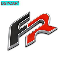 DSYCAR, 1 Uds., 3D Metal FR, guardabarros lateral para coche, emblema para maletero trasero, pegatina adhesiva para asiento, BMW, Audi, Honda, coche, Jeep, Nissan, VW, Ford