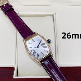 Classic Fashion Quartz Women's Watch 26mm Stainless Steel Case Leather Strap Sapphire Mirror Sports Diamond Watch Bucket Clasp Multicolor high quality