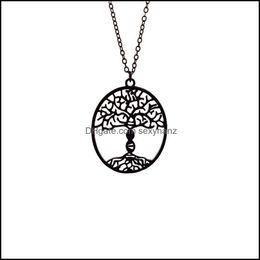 Pendant Necklaces Pendants Jewelry 4 Colors Trendy Bioscience Molece Necklace Gold Color Sier Tree Of Life With A Dna Women Steampunk Drop