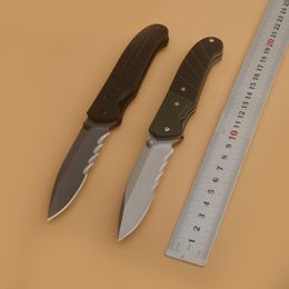 1Pcs High Quality 6855 Survival Folding Knife 8Cr13Mov Half Serration Tanto Point Blade G10 + Stainless Steel Sheet Handle Outdoor Camping Knives