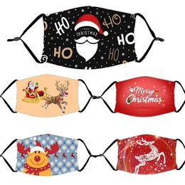 Christmas Gift Adults Washable Prints Mask Merry Decorations For Home Navidad Natal Santa Claus Happy Year Y201020