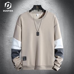 Men's Casual Sweatshirts Harajuku Patchwork 2022 New Fashion Male O-Neck Sweatshirt Hoodies Hip Hop Streetwear Brand Tops 5XL L220730