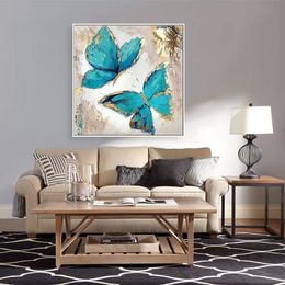 New Arrival 100% Hand painted butterfly Oil Paintings Modern Abstract Thick Texture Canvas Painting Home art Wall Decor D 060601