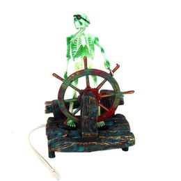 Decoration Skeleton on Wheel Fish Ornament Decor for rium Tank W75 Great Gif Y200917