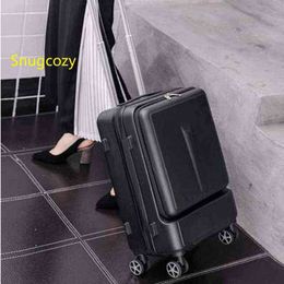 Snugcozy High Quality Materials Front Flip Business Computer Suitcase Inch Size Pc Wheel Spinner Brand Travel Luggage J220708 J220708