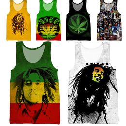 -Hoxixib 3D Singer Reggae Singer Bob Vest Fashion Fashion Cool Swim Hip Hop Men Tops Running Underhirt Home Women Shirt 220613
