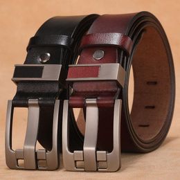Belts Men Pin Buckle Belt Real Genuine Leather Jeans Waist For Male Vintage Cowskin 160 170 120 130 140 150cm BeltsBelts