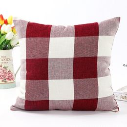 45*45cm Classic large lattice pillowcase linen decorative pillow case Living room bed office cushion cover CCE13823