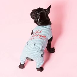 Cotton Dog Clothes Couple Pet Overalls For Dogs Jumpsuit Dogs Pets Clothing For Dog French Bulldog Pets Products Pet Coat Jacket 201102