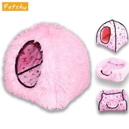 petshy dog cat bed house plush winter warm cat kennel bed cave pet cat nest kitten cats small dog bed kennel beds 201124