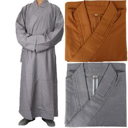 Ethnic Clothing Colours Zen Buddhist Monk Robe Lay Costume Meditation Clothes Robes Cotton Linen Gown BudistaEthnic EthnicEthnic