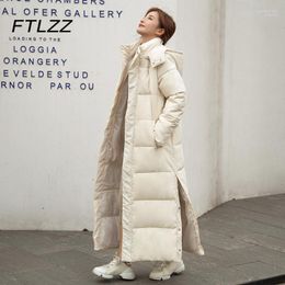 Women's Down & Parkas Women X-long Padded Jakcet 2022 Autumn Winter Thick Warm Hooded Puffer Coat Female Korean Loose Outwear Clothing Guin2