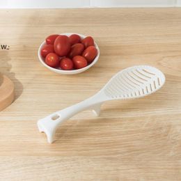 Leaf Shape Rice Paddle Spoon Can Stand Non Stick Spatula Colander Promotional Creative Plastic Spoons GCA13218