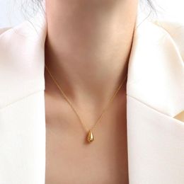 Pendant Necklaces Korean Fashion Raindrop Necklace Light Luxury Girl Friend Student Titanium Steel Chain GirlPendant
