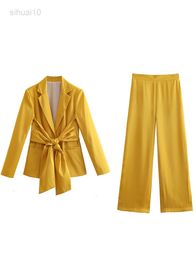 2022 Lady Blazer Pants Fit Two Piece Set Office Ladies Outfit Women Business Single Button Jacket Pants Formal Suit Clothing L220725