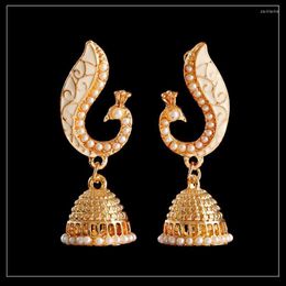 Dangle & Chandelier Vintage Peacock Decorated Bollywood Drop Earrings Women's Bohemian Wind Bell Shaped Fashion Wedding