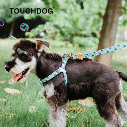 Touchdog Dog leash Collar Soft Adjustable Harness Pet Dog Walk Out Harness Vest Collar Hand Strap for Small Medium Large Dogs 201101