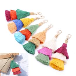 Tassel Keychain Charm Key Chain Party Favour Fashion Jewellery Solid Colour Simple All-match Cellphone Straps Pendant KeyChain