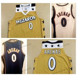 Nikivip Custom Gilbert Arenas #0 basketball jersey stitched White Blue Gold Size S-4XL Top Quality